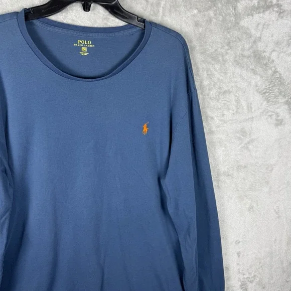 Polo Ralph Lauren Men's Vneck Regular 2XL Blue Pullover Knit Sweater Preppy Golf - Picture 2 of 13